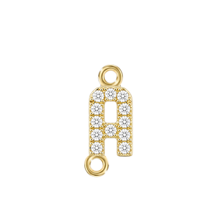 Small Initial Charm with Natural Diamonds with 2 Jump Rings (.005 ct)
