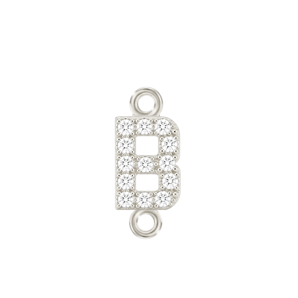 Small Initial Charm with Natural Diamonds with 2 Jump Rings (.005 ct)