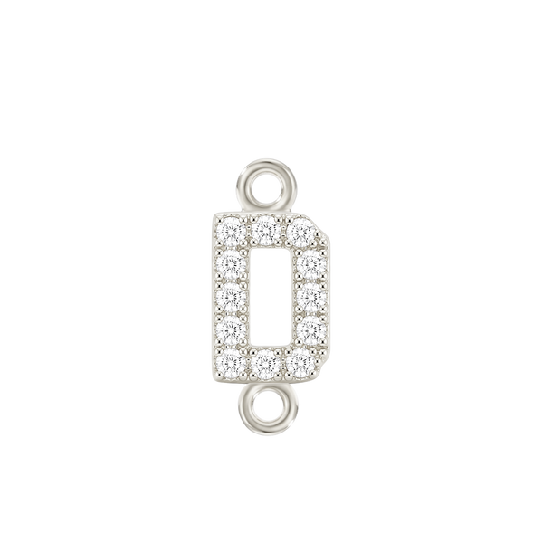 Small Initial Charm with Lab Grown Diamonds with 2 Jump Rings (.005 ct)