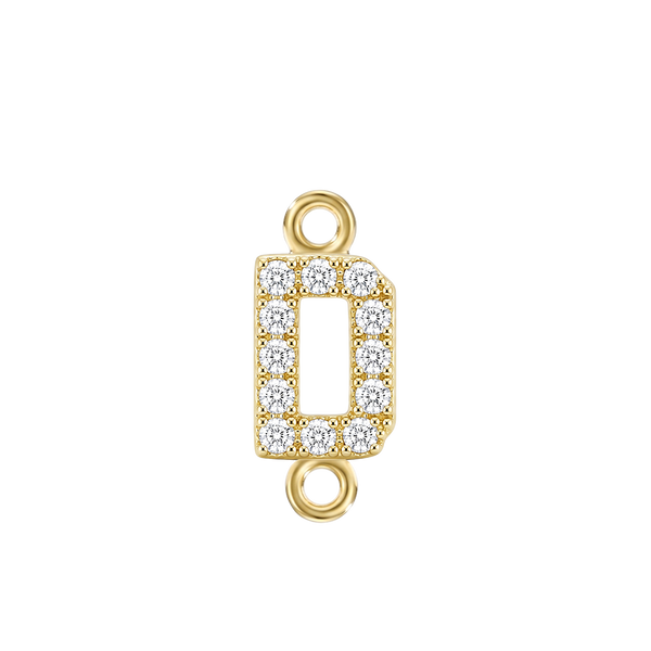 Small Initial Charm with Natural Diamonds with 2 Jump Rings (.005 ct)