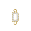 Small Initial Charm with Lab Grown Diamonds with 2 Jump Rings (.005 ct)