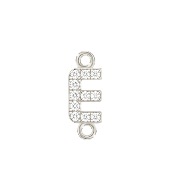 Small Initial Charm with Lab Grown Diamonds with 2 Jump Rings (.005 ct)