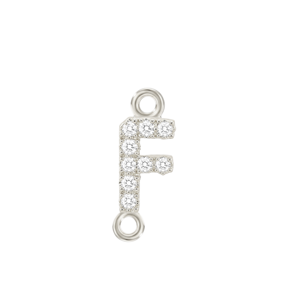 Small Initial Charm with Lab Grown Diamonds with 2 Jump Rings (.005 ct)