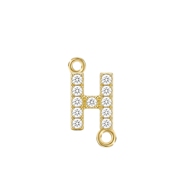 Small Initial Charm with Lab Grown Diamonds with 2 Jump Rings (.005 ct)