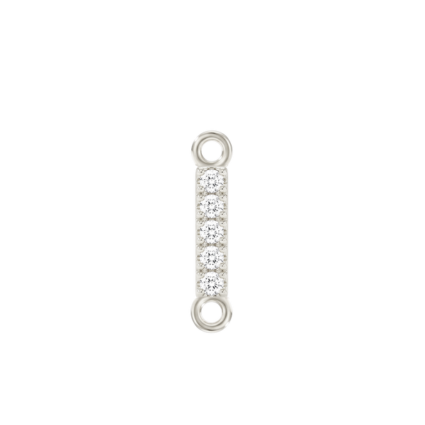 Small Initial Charm with Natural Diamonds with 2 Jump Rings (.005 ct)