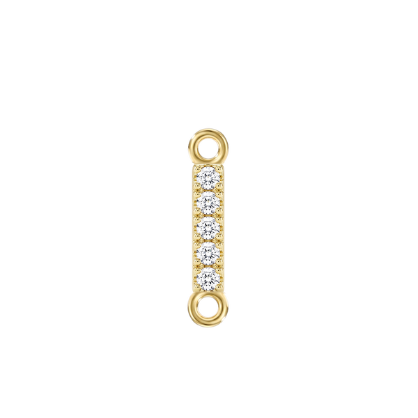 Small Initial Charm with Lab Grown Diamonds with 2 Jump Rings (.005 ct)