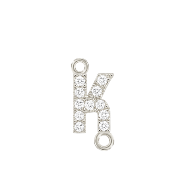 Small Initial Charm with Lab Grown Diamonds with 2 Jump Rings (.005 ct)