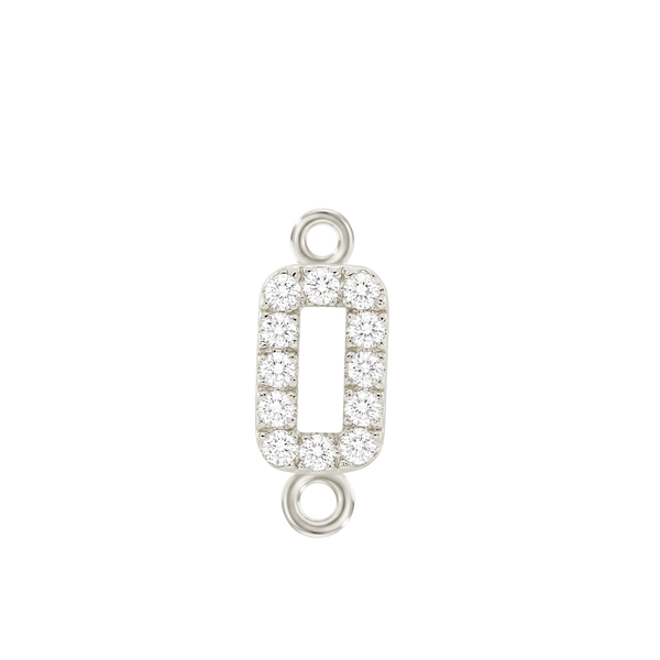 Small Initial Charm with Lab Grown Diamonds with 2 Jump Rings (.005 ct)