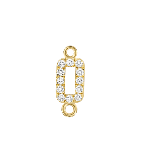 Small Initial Charm with Lab Grown Diamonds with 2 Jump Rings (.005 ct)