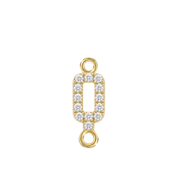 Small Initial Charm with Lab Grown Diamonds with 2 Jump Rings (.005 ct)