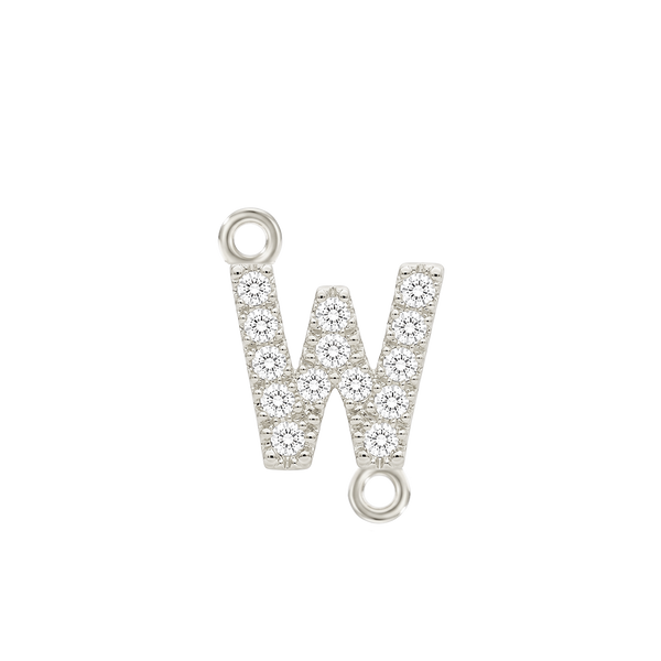 Small Initial Charm with Lab Grown Diamonds with 2 Jump Rings (.005 ct)