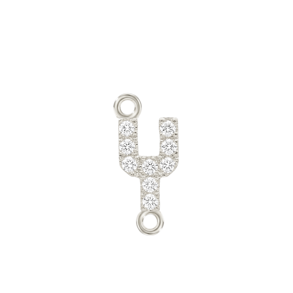 Small Initial Charm with Lab Grown Diamonds with 2 Jump Rings (.005 ct)