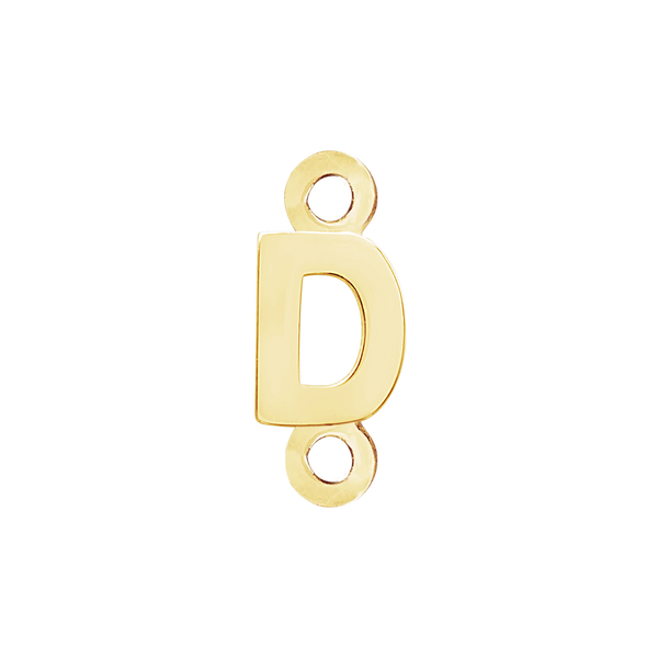 Block Initials with Two Jump Rings in 14K Gold (6.00 mm)