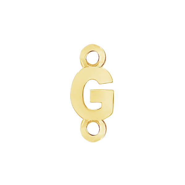 Block Initials with Two Jump Rings in 14K Gold (6.00 mm)
