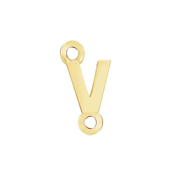 Block Initials with Two Jump Rings in 14K Gold (6.00 mm)
