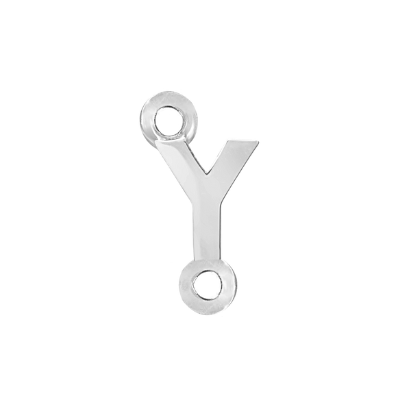 Block Initials with Two Jump Rings in 14K Gold (6.00 mm)