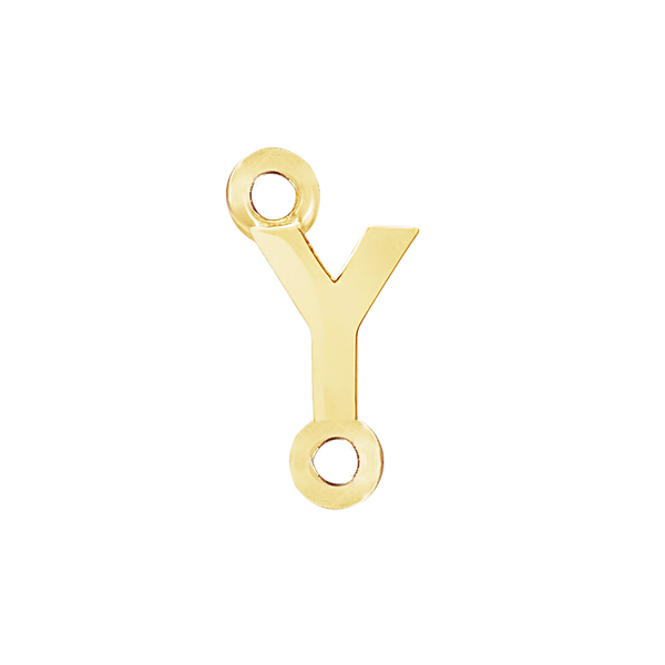 Block Initials with Two Jump Rings in 14K Gold (6.00 mm)