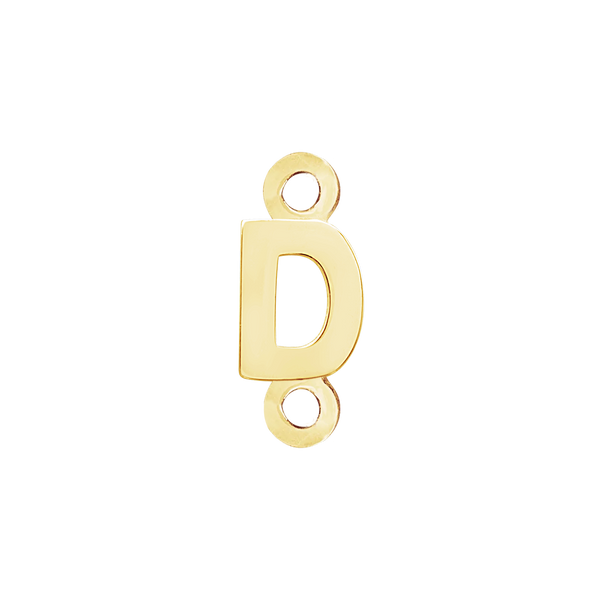 Block Initials with Two Jump Rings in 14K Gold (4.50 mm)