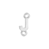 Block Initials with Two Jump Rings in Sterling Silver (4.50 mm)