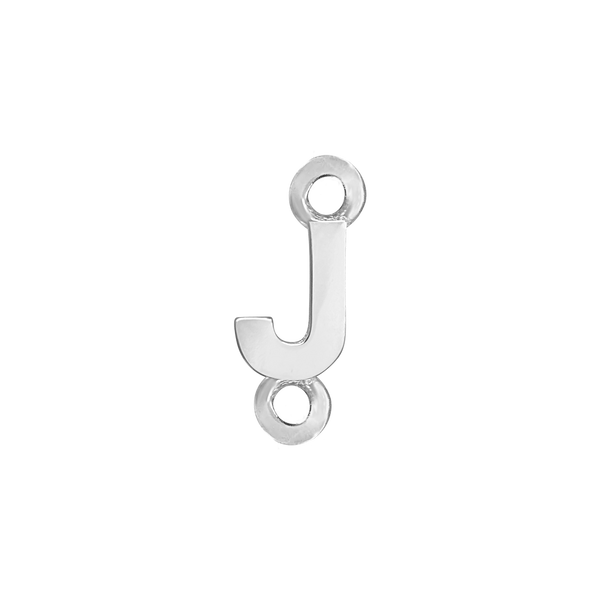 Block Initials with Two Jump Rings in Sterling Silver (4.50 mm)