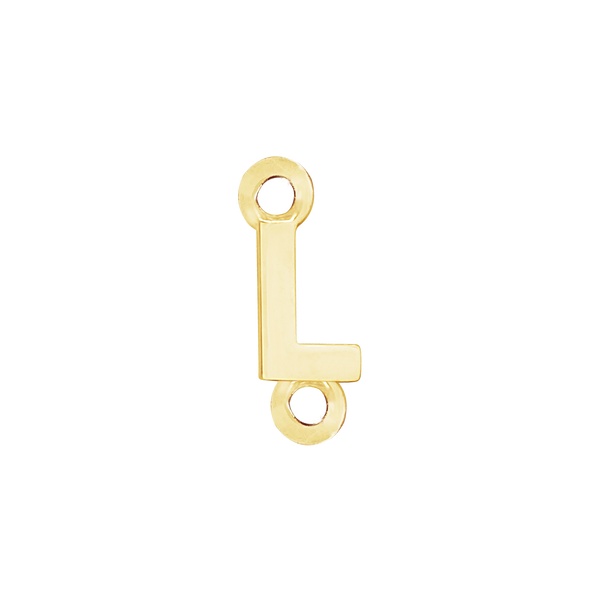 Block Initials with Two Jump Rings in 14K Gold (4.50 mm)