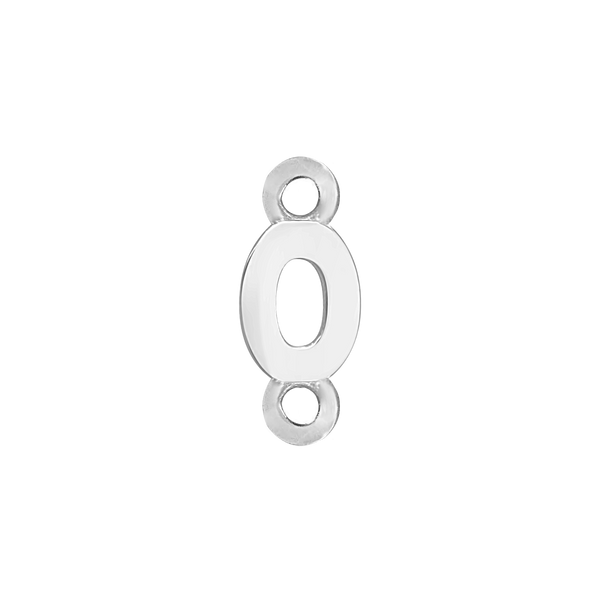 Block Initials with Two Jump Rings in Sterling Silver (4.50 mm)