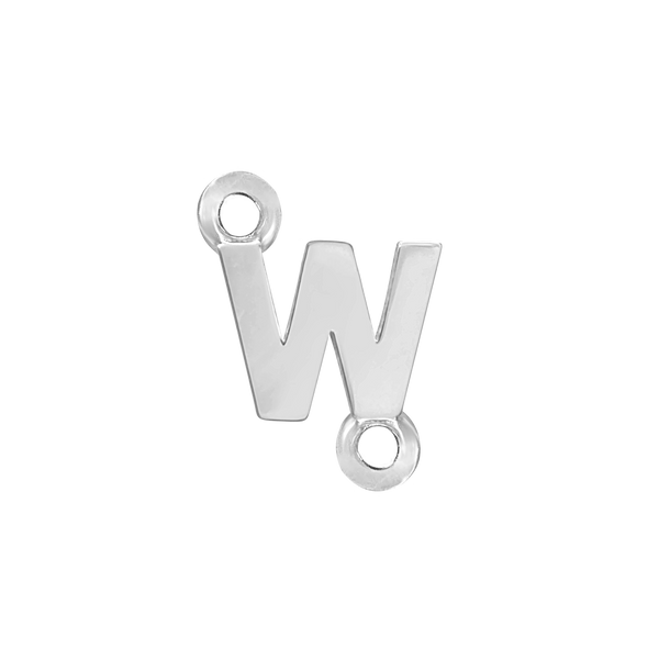 Block Initials with Two Jump Rings in Sterling Silver (4.50 mm)