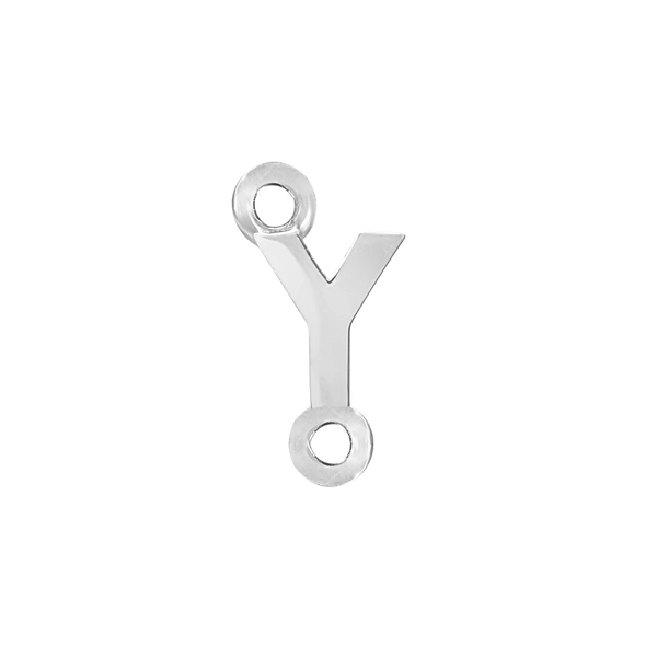 Block Initials with Two Jump Rings in Sterling Silver (4.50 mm)