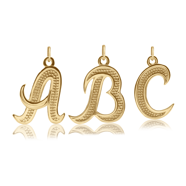 Fancy Pro Caption Bold with Bead Design (17mm) (100% Polished with Bail)