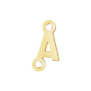 Block Initials with Two Jump Rings in 14K Gold (8.00 mm)