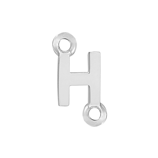Block Initials with Two Jump Rings in Sterling Silver (8.00 mm)