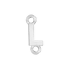 Block Initials with Two Jump Rings in Sterling Silver (8.00 mm)