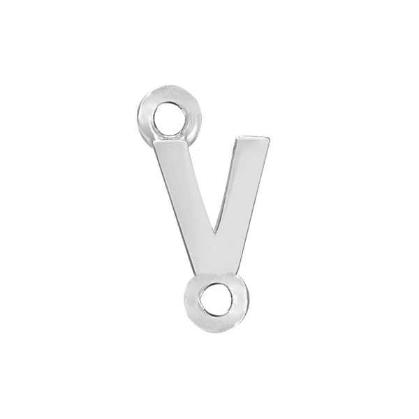 Block Initials with Two Jump Rings in Sterling Silver (8.00 mm)