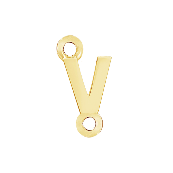 Block Initials with Two Jump Rings in 14K Gold (8.00 mm)