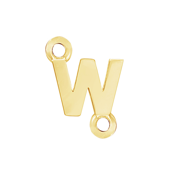 Block Initials with Two Jump Rings in 14K Gold (8.00 mm)