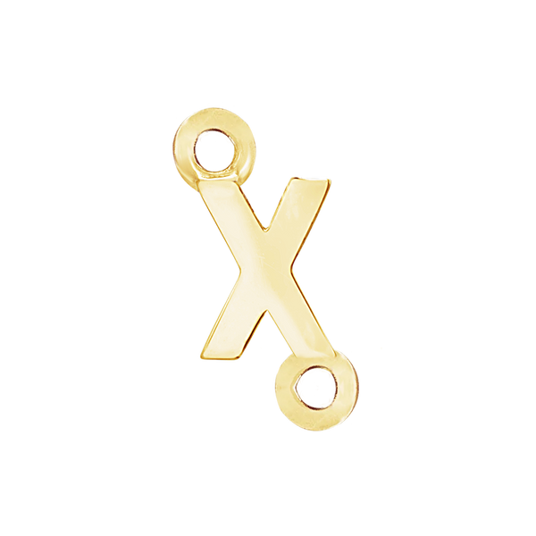 Block Initials with Two Jump Rings in 14K Gold (8.00 mm)