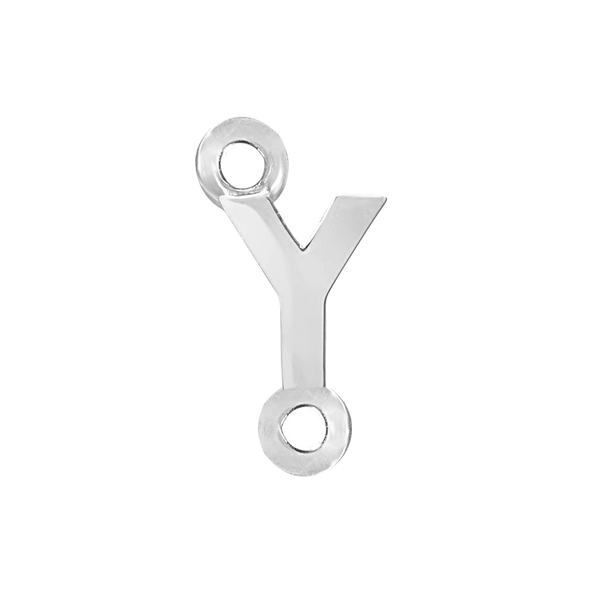 Block Initials with Two Jump Rings in Sterling Silver (8.00 mm)