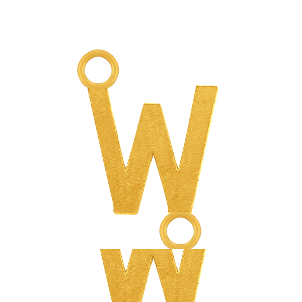 Highway Gothic Initials with 2 Jump Rings (6 mm)