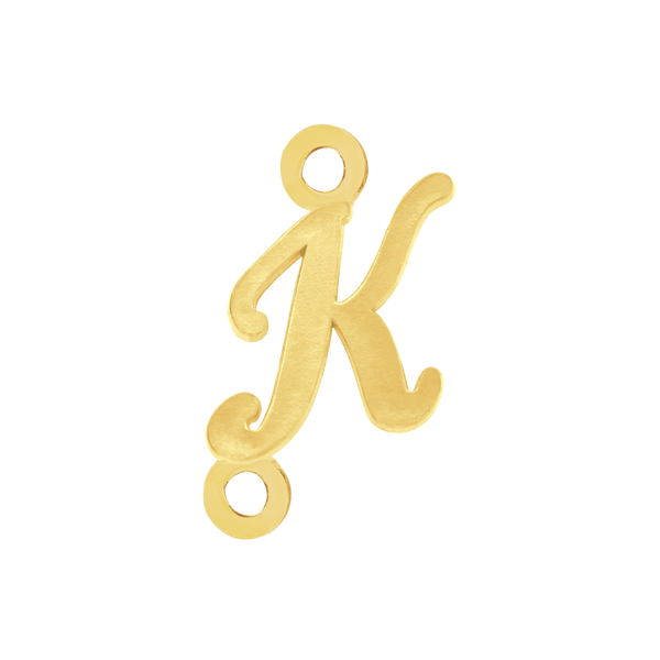 Script Initials with 2 Jump Rings (7 mm)