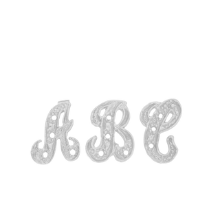 Block Script in Sterling Silver (10mm) (Semi-Polished)