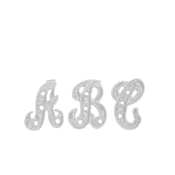Block Script in Sterling Silver (10mm) (Semi-Polished)
