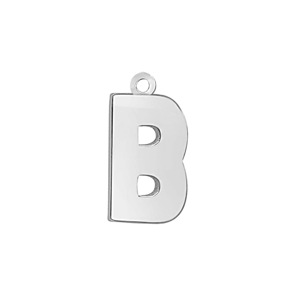 Block Initial Pendant with 1 Ring in 14K Gold (15.00 mm)