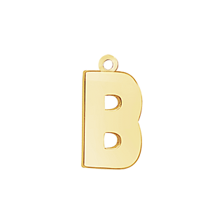 Block Initial Pendant with 1 Ring in 14K Gold (15.00 mm)