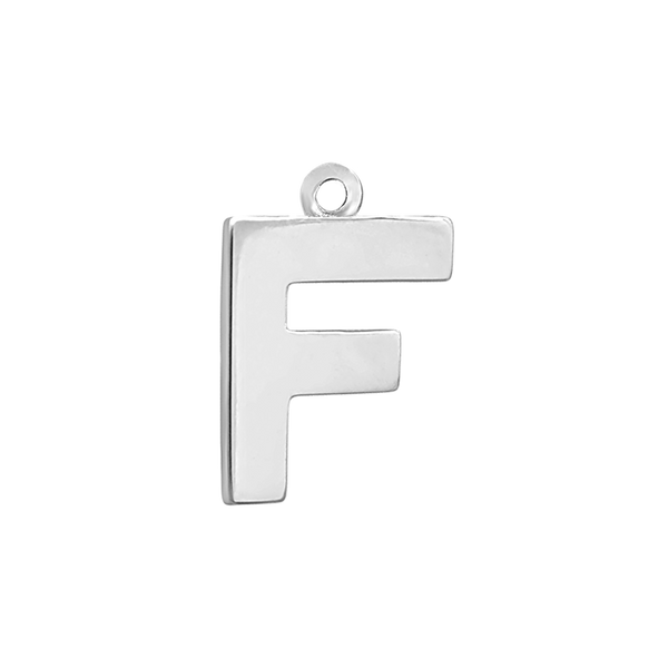 Block Initial Pendant with 1 Ring in 14K Gold (15.00 mm)