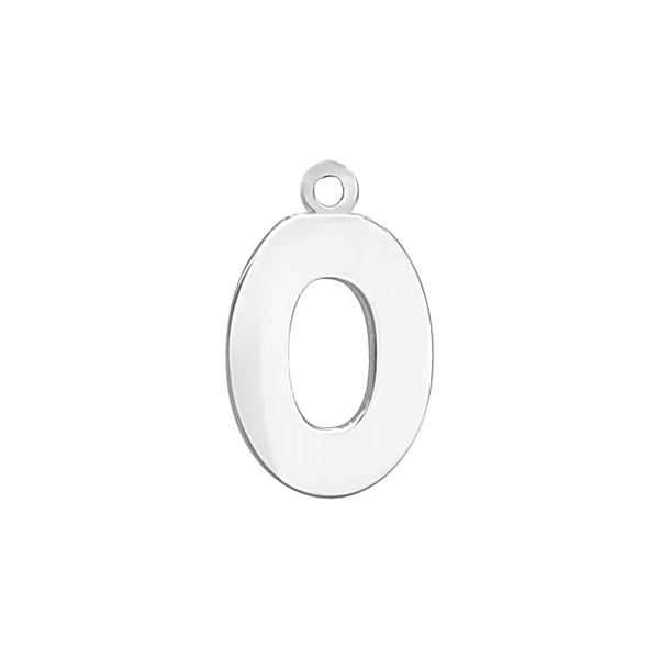 Block Initial Pendant with 1 Ring in 14K Gold (15.00 mm)