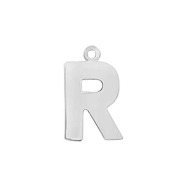 Block Initial Pendant with 1 Ring in 14K Gold (15.00 mm)