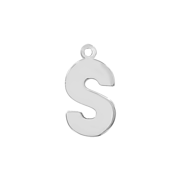 Block Initial Pendant with 1 Ring in 14K Gold (15.00 mm)