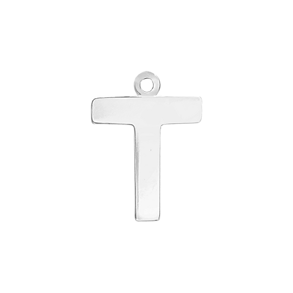 Block Initial Pendant with 1 Ring in 14K Gold (15.00 mm)