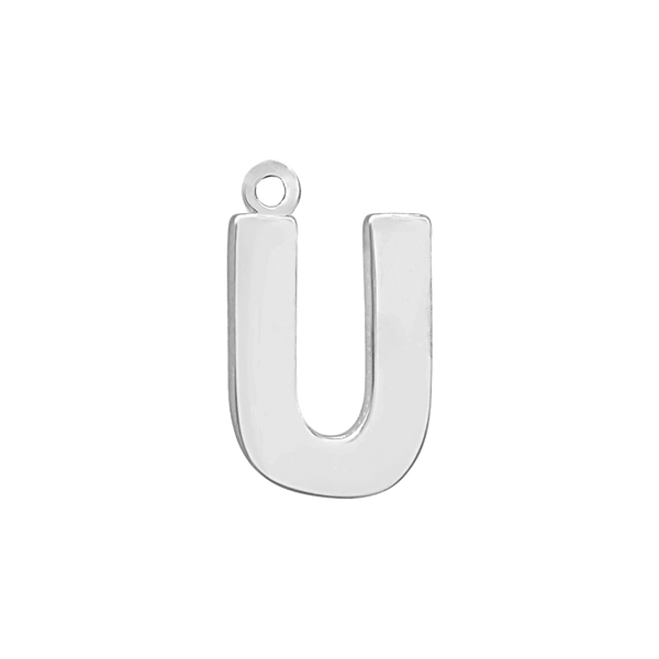 Block Initial Pendant with 1 Ring in 14K Gold (15.00 mm)