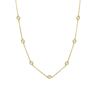 Bulk / Spooled Diamond by the Yard Cable Chain in 14K Yellow Gold (Diamond Bezel: Every 1.5")